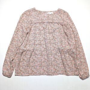 Downeast Blouse Women's Size Medium Ditsy Floral Long Sleeve Flowy